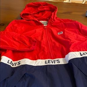 Half zip red, white and blue Levi’s windbreaker